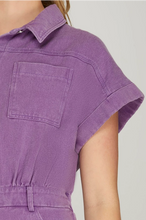 Load image into Gallery viewer, Short Sleeve Washed Romper w/Pockets
