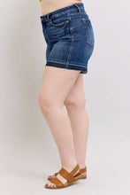 Load image into Gallery viewer, JUDY BLUE High Waisted Tummy Control Destroy Release Hem Shorts - PLUS
