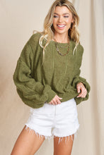 Load image into Gallery viewer, Puff Shirred Sleeve Knit Sweater