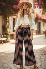 Load image into Gallery viewer, Striped Knit Wide Leg Pants