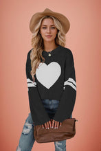 Load image into Gallery viewer, Valentine Heart Knit Sweater Womens Crew Neck Pullover