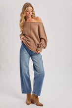 Load image into Gallery viewer, WIDE NECK OVERSIZED PULLOVER KNIT SWEATER