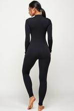 Load image into Gallery viewer, Zip-up Mock Neck Long Sleeve Jumpsuit