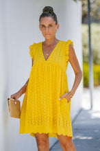 Load image into Gallery viewer, Cotton Eyelet Pocketed Dress