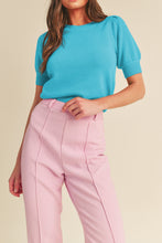 Load image into Gallery viewer, Short Sleeve Sweater with Puff Sleeve
