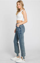 Load image into Gallery viewer, Tattered Hem Elastic Waist Jeans