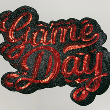 Load image into Gallery viewer, 11” GAME DAY script in Red - SEQUIN Patch