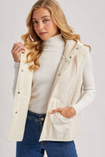 Load image into Gallery viewer, SHERPA FLEECE HOODED VEST WITH FAUX SUEDE INNER