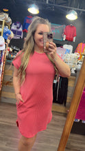 Load image into Gallery viewer, RIBBED MINI DRESS WITH SIDE POCKET