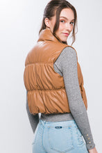 Load image into Gallery viewer, Faux Leather Puffer Vest