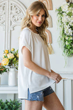 Load image into Gallery viewer, Ribbed Drop Shoulder with Side Slit Top