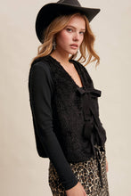 Load image into Gallery viewer, Reversible Tie-Front Fuzzy Vest