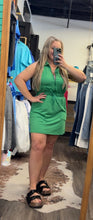Load image into Gallery viewer, Luxeknit Mini Dress w/Drawstring Tie (Kelly Green)