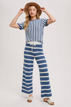 Load image into Gallery viewer, STRIPED KNIT SWEATER TOP AND BOTTOM SETS