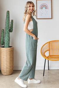 Ribbed Jumpsuit with Large Front Pockets