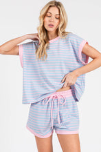 Load image into Gallery viewer, STRIPED TERRY TOP AND SHORT SETS