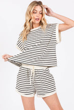 Load image into Gallery viewer, STRIPED TERRY TOP AND SHORT SETS