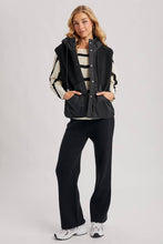 Load image into Gallery viewer, SHERPA FLEECE HOODED VEST WITH FAUX SUEDE INNER