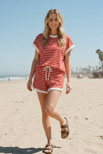 Load image into Gallery viewer, STRIPED TERRY TOP AND SHORT SETS