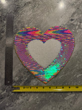Load image into Gallery viewer, Heart w/Rainbow Sequin and Chenille X-Large Patch (Valentine’s Collection)
