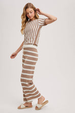 Load image into Gallery viewer, STRIPED KNIT SWEATER TOP AND BOTTOM SETS