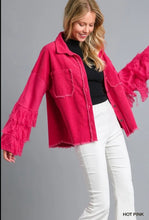 Load image into Gallery viewer, Corduroy Fringe Sweater Sleeve Jacket