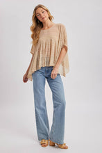 Load image into Gallery viewer, SHEER ASYMMETRIC TEXTURED CAPE TOP
