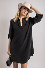 Load image into Gallery viewer, Henley Collared Shirt Dress