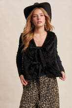 Load image into Gallery viewer, Reversible Tie-Front Fuzzy Vest