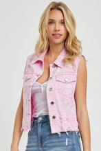 Load image into Gallery viewer, Distressed Crop Denim Vest