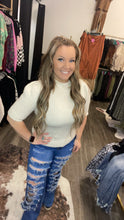 Load image into Gallery viewer, Short Sleeve Sweater with Mock Neck