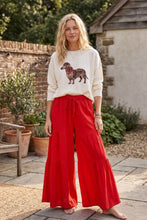 Load image into Gallery viewer, Linen Blend Tiered Wide Leg Palazzo Full Length Pants