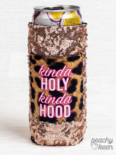 Load image into Gallery viewer, Kinda Holy Kinda Hood Sequin Slim Can Cooler