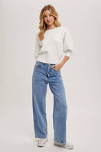 Load image into Gallery viewer, PUFFED 3/4 SLEEVED KNIT SWEATER TOP