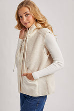Load image into Gallery viewer, SHERPA FLEECE HOODED VEST WITH FAUX SUEDE INNER