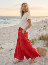 Load image into Gallery viewer, Linen Blend Tiered Wide Leg Palazzo Full Length Pants