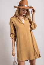 Load image into Gallery viewer, Henley Collared Shirt Dress