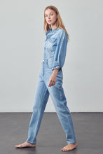 Load image into Gallery viewer, Long Sleeve Denim Jumpsuit