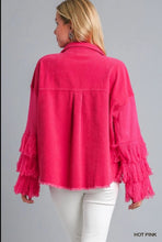 Load image into Gallery viewer, Corduroy Fringe Sweater Sleeve Jacket