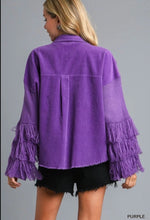Load image into Gallery viewer, Corduroy Fringe Sweater Sleeve Jacket