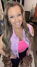 Load image into Gallery viewer, Distressed Crop Denim Vest