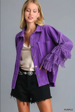 Load image into Gallery viewer, Corduroy Fringe Sweater Sleeve Jacket