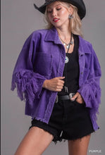 Load image into Gallery viewer, Corduroy Fringe Sweater Sleeve Jacket