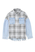 Load image into Gallery viewer, Plaid Patchwork Denim Jacket