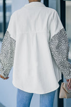 Load image into Gallery viewer, White Contrast Leopard Denim Jacket