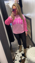 Load image into Gallery viewer, “Lover” Sequin Sleeve Sweatshirt