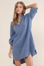 Load image into Gallery viewer, Henley Collared Shirt Dress