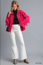 Load image into Gallery viewer, Corduroy Fringe Sweater Sleeve Jacket