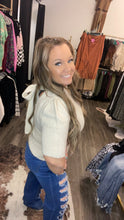 Load image into Gallery viewer, Short Sleeve Sweater with Mock Neck