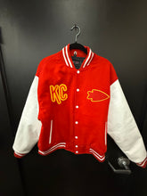 Load image into Gallery viewer, Kansas City Chiefs Leather Sleeved Varsity Jacket (Style 2)